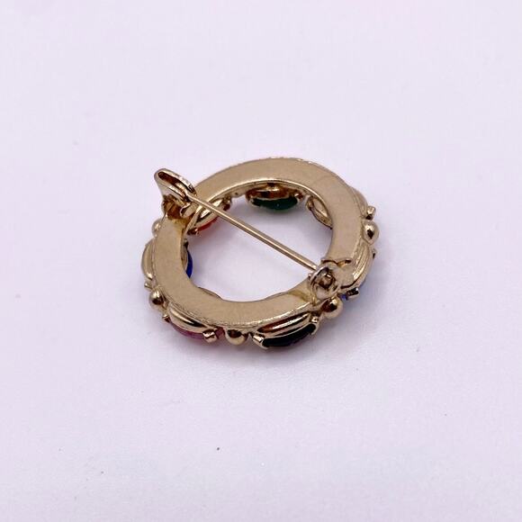 Vintage Egyptian Revival Scarab Gemstones Brooch 1” Long - Picture 6 of 6